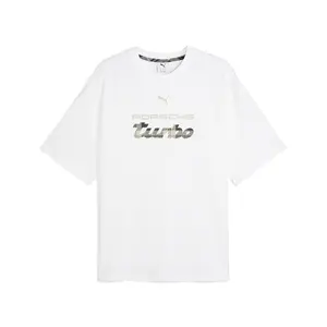 PUMA Mens Porsche Legacy Statement Logo Crew Neck Short Sleeve Casual Tops Casual - White
