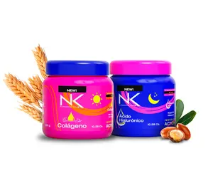 NK Professional Care Nourishing Hair Mask Kit - Moisturizing Hair Mask with Hyaluronic Acid, Argan Oil & Vitamin E - Intensive Hair Treatment for Deep Nutrition with Collagen & Proteins. 10.58oz each.