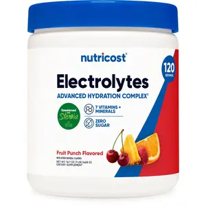Nutricost Electrolyte Complex Dietary Supplement Drink Mix Powder (Fruit Punch) - 120 Servings, US-Made