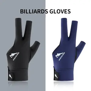 Professional Left Hand Billiard Glove, Three-Finger Design, Adjustable Elastic Strap, Durable Needles, Breathable Nylon Material, Washable, Billiards Accessories