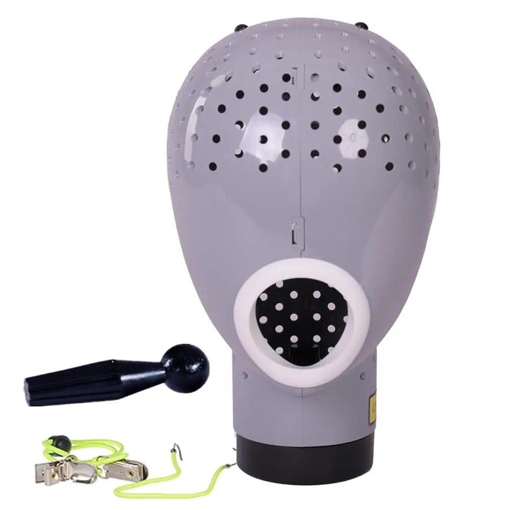 HOMEGOAL Light Grey Synthetic Wig Stand Holder - Hair Dryer Compatible (Blow Dryer Not Included), Lace Scalp Mannequin Head for Fast Synthetic Wig Drying, Lace Scalps