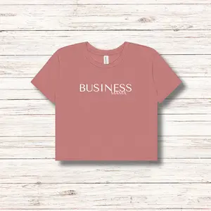 Business in the front, Party in the back- Women's Flowy Cropped Tee- Color Mauve Top Womenswear Tshirt Comfort Casual Crewneck