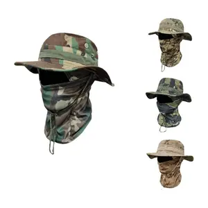 2 in 1 Outdoor Sports Boonie Hat, 1 Count Split Design Thickened Brim Men's Hats with Face Cover, Perfect for Outdoor Sports Cycling Fishing Hiking, Hats for Women, Camping Gadgets 2024