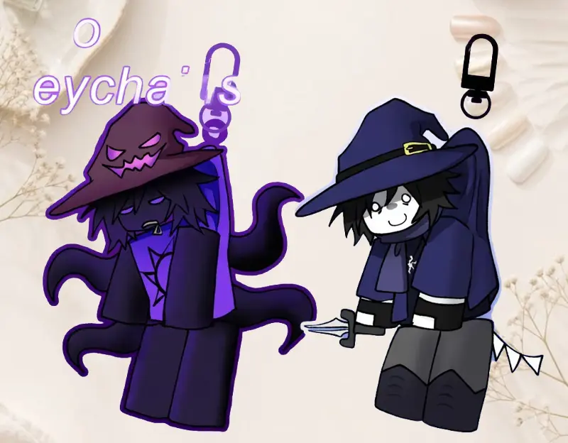 Forsaken Two Time & Azure Keychain Charms, Perfect for Fans & Collectors, Cute Acrylic Accessories for Bags, Backpacks, Gifts, Limited Edition Anime Merch