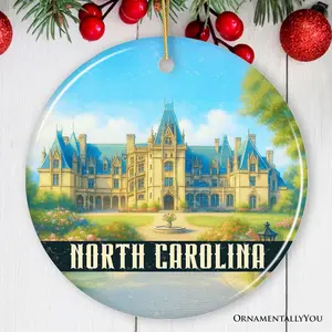 Elegant Biltmore Estate North Carolina Ornament, Asheville Landmark Christmas Gift and Heritage Souvenir