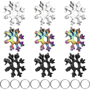 18-in-1 Snowflake Multitool, 9 Packs Stainless Steel Snowflake Wrench/Bottle Opener/Screwdriver Kit,