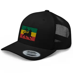 RIVEMUG Rasta Lion of Judah Premium Trucker Hat Curved Bill Mid Crown Adjustable Cap