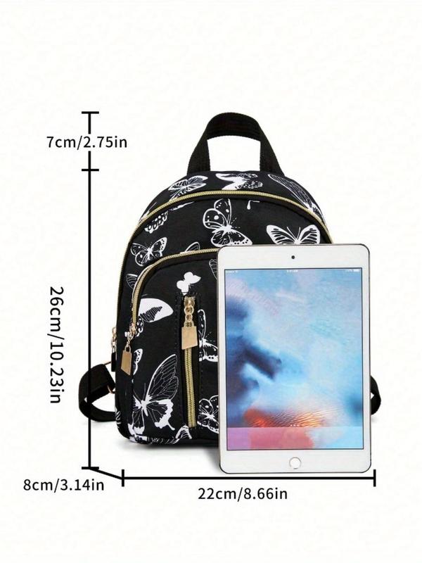 Fashion Butterfly Pattern Backpack, Lightweight Large Capacity Backpack, Casual Versatile Backpack for Daily Use, Dating and Social Activities, Cute Versatile Backpack