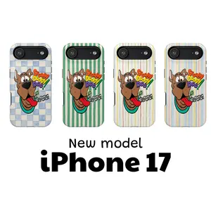 Scooby Doo Cartoon Network Phone Case - Cute Retro Striped & Checkered Scooby Design for iPhone 7-17 (Plus, Pro, Pro Max) & Samsung 21-24 (Plus, Ultra)