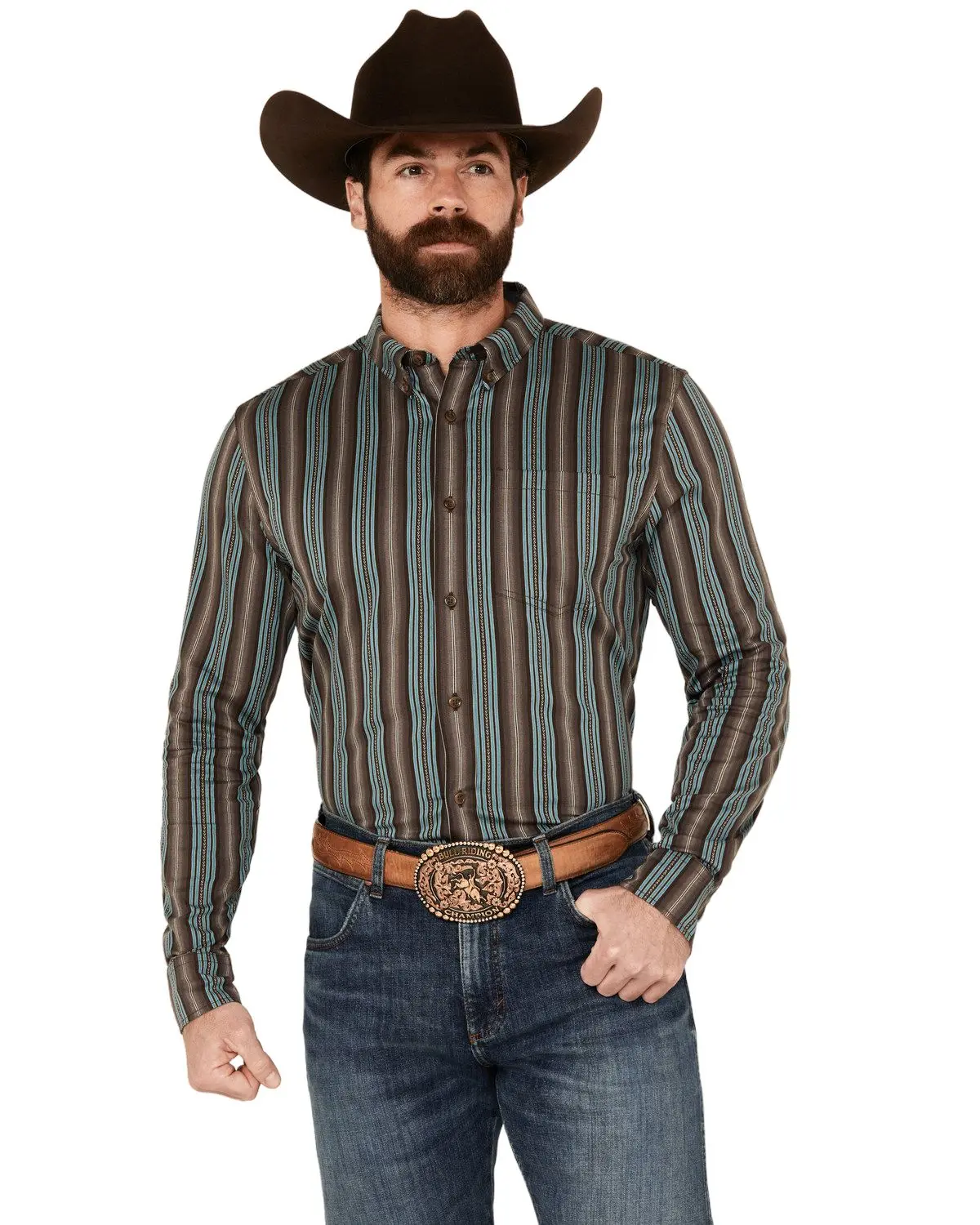 Cody James Men's Men'S Boa Dobby Striped Print Long Sleeve Button-Down - Cjsp24w11-Blk