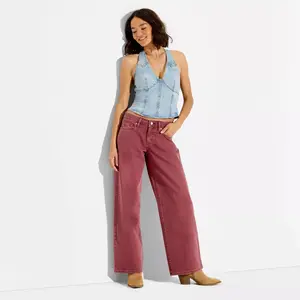 Women's Low-Rise Baggy Jeans - Wild Fable Grape Purple 00