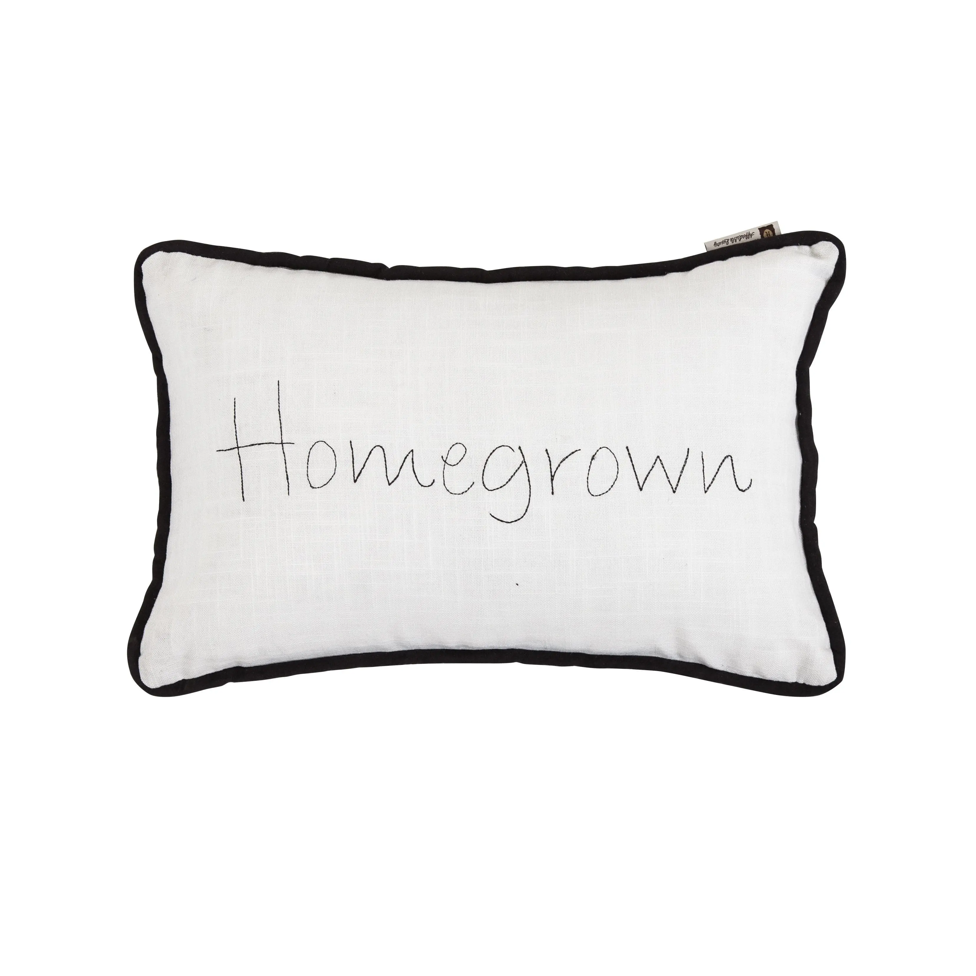 "Homegrown" Embroidery Lumbar Pillow