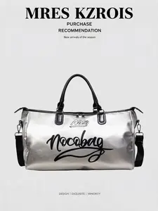 Nocabag Letter Print Overnight Tote Bag, with Adjustable Shoulder Strap, Large Capacity Letter Print Travel Bag - Multi-purpose Shoulder and Handbag