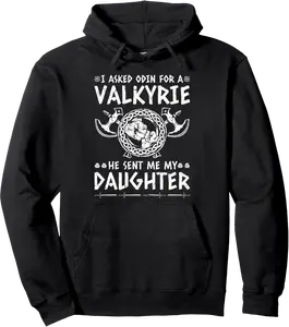 Viking Dad Valkyrie Daughter Father Odin Pullover Hoodie - Winniekemo Shop 81B0BYR7JQT2