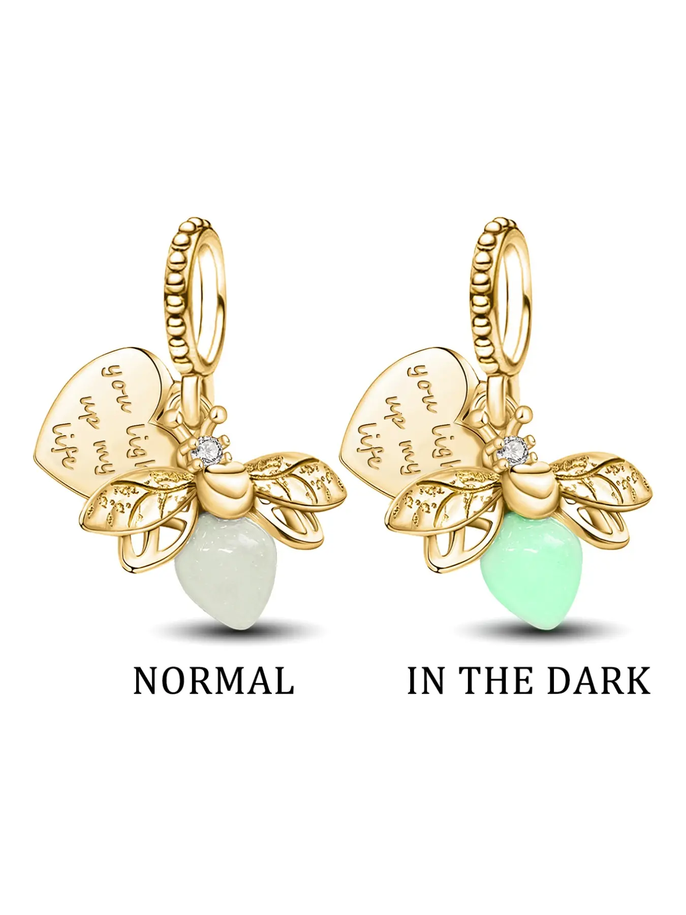 1Pc New Design Glowing Firefly Bead Charm Beads Charms Accessories Diy With Charms DIY Jewelry Making Kit for Bracelet Creative Craft Material Holiday Gift Pendant Women Birthday Gift Daily Wear Accessories