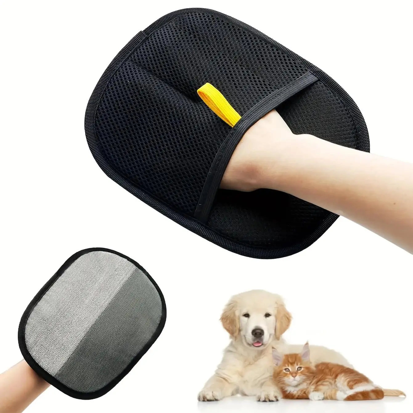 Double Sided Pet Hair Removal Glove, 1 Count Pet Hair Remover, Pet Grooming Glove, Dog & Cat Grooming Supplies, Dog & Cat Accessories