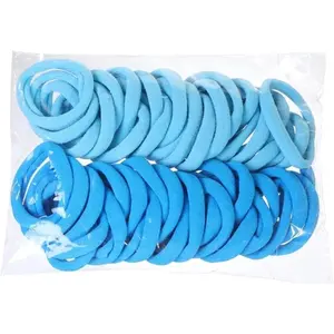 50Pcs/Set Women Colorful Nylon Elastic Hair Bands Ponytail Holder Rubber Bands Scrunchie Headwear(Blue)