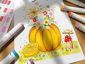 Ohuhu Oahu Alcohol Markers: Chisel and Fine Dual Tips - 40 Colors - AP Certificated Double Tipped Art Marker Set for Artists Adults Coloring Illustration -Refillable - Oahu Series of Ohuhuart