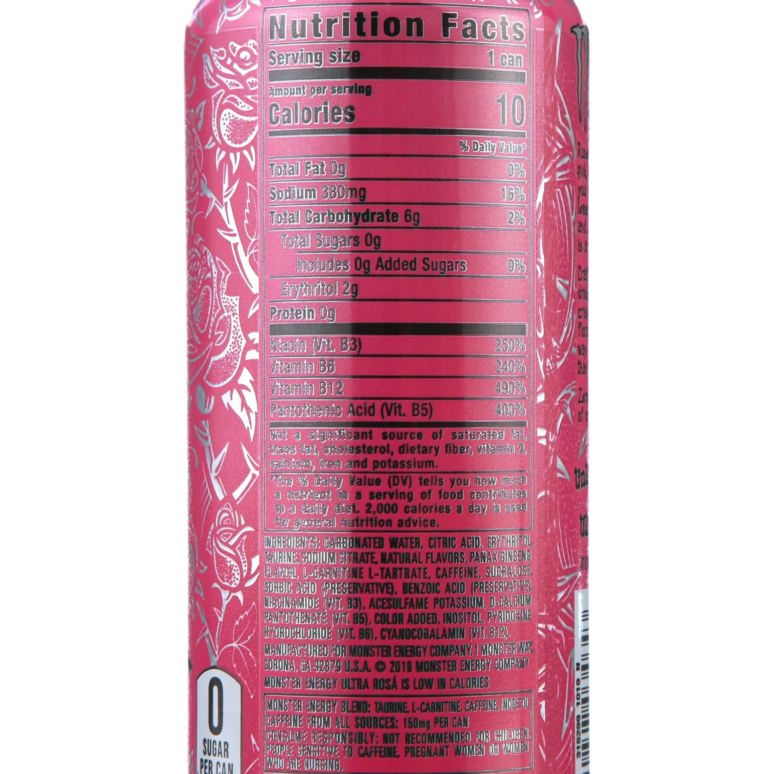 Monster Energy Ultra Rosa Zero Sugar Energy Drink 4 Pack 500ml Cans ...