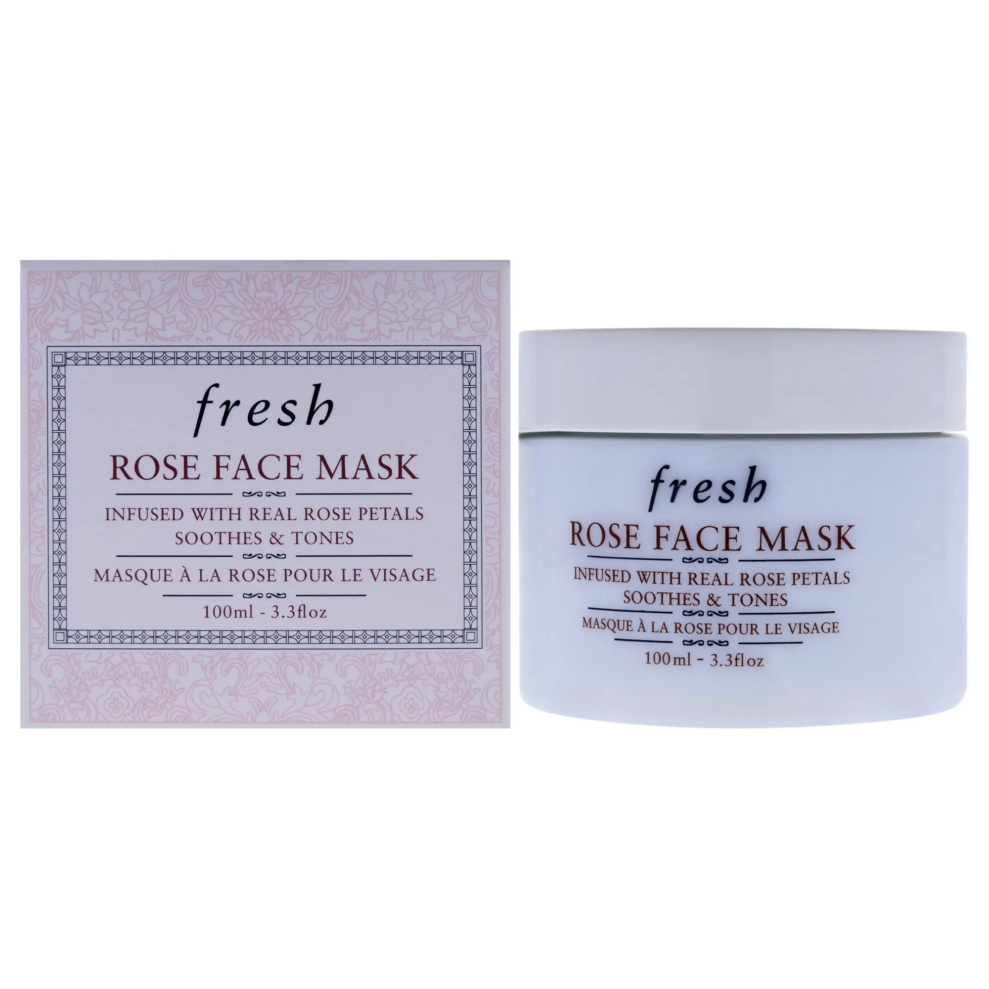 Fresh Gentle, Soothing, Luxurious Rose Face Mask for Women - 3.3 fl oz Mask