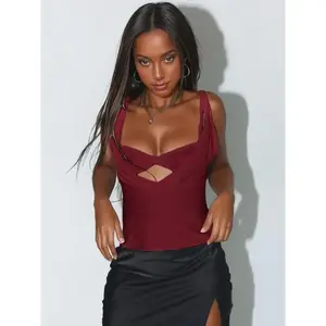 Women's Plain/Leopard Print Crop Tank Top & Lace Bra Two-Piece Set, Casual Fashion Cozy Two Piece Set for Daily Outdoor Wear, Ladies Clothes for SummerHG6p