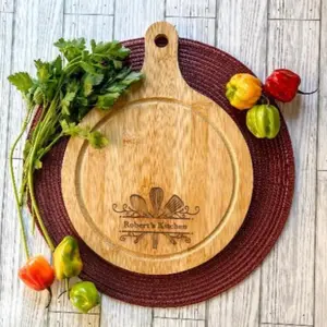 Large Charcuterie Board 13"x10" Round Premium Wood Engraved Serving Tray Cheese Platter Cutting Board Personalized Gift Kitchen Entertaining