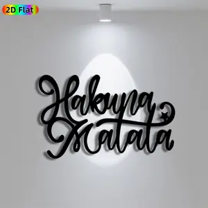 1pc Minimalist Hakuna Matata Metal Wall Art, Minimalist Hakuna Matata Statue Mural, Iron Craft, Perfect for Living Room, Lounge, Outdoor Space Decor, Artistic Metalwork, Silhouette Wall Decor, Christmas Decor, Ideal Gift for Nature Lovers