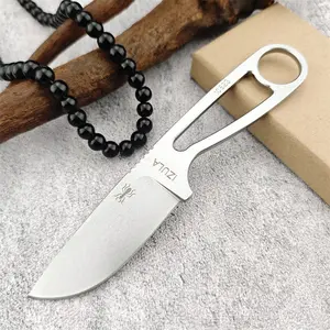 Mini Kydex Sheath Straight Knife, High Hardness 8cr13mov Steel, Camping Hiking Daily Use, Fishing Travel Multi-Functional Tool, Stainless Steel Knives, Precision Camping Tool