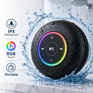 Mini Bluetooth Shower Speaker, Portable Wireless Bluetooth-compatible Speaker with Suction Cup, Easy Pairing for Phones Tablets Computer, Ideal for Shower Beach Home & Gift