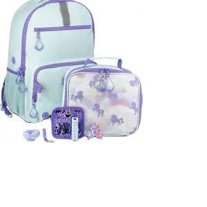 Unicorn School Bag Set with Matching Lunch Box and Pencil Case for Kids