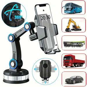 Multifunctional Mobile Phone Holder, 360° Retractable Rotary Adjustment Universal Car Phone Bracket, For Car, Truck, Engineering Vehicles