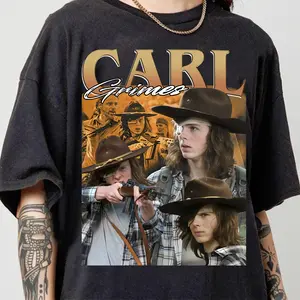 Carl Grimes The Walking Dead Vintage Graphic T-Shirt – Retro TV Series Unisex Tee