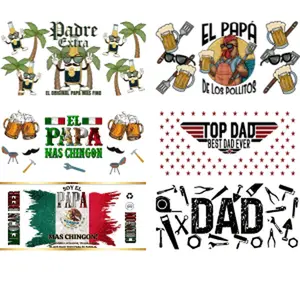 Father/Papa Uvdtf Wrap Bundle of 12 Wraps - 6 Unique Designs for 16oz Cups - Durable Material, Handwash Only, Perfect Gift for Special Occasions