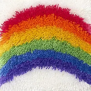 Latch Hook Rug Kits for Adults and Kids Beginner Needle Yarn Kits Embroidery Carpet Hook and Latch Kit Cushion Christmas Home Decoration 30x30cm, XZD053
