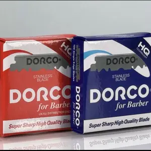 2 Pack Dorco Single Edge Pre cut Half Shaving Blades for Professional Barbers 200 Blades for Barber salon Shop