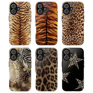 Wild animal designs featuring tigers, leopards, and zebra stripes, suitable for iPhone 17/16/15/14/13/