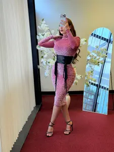 Pink Leopard Midi Dress