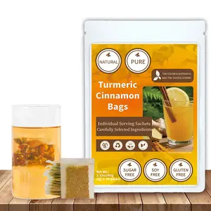[Buy One Get One Free] Turmeric Ginger Tea Bags - Total 60 Bags | Anti-Inflammatory & Immune Support | 100% Natural, Sugar-Free, Caffeine-Free, Keto-Friendly & Vegan | Pure Herbal Health Powder Formula