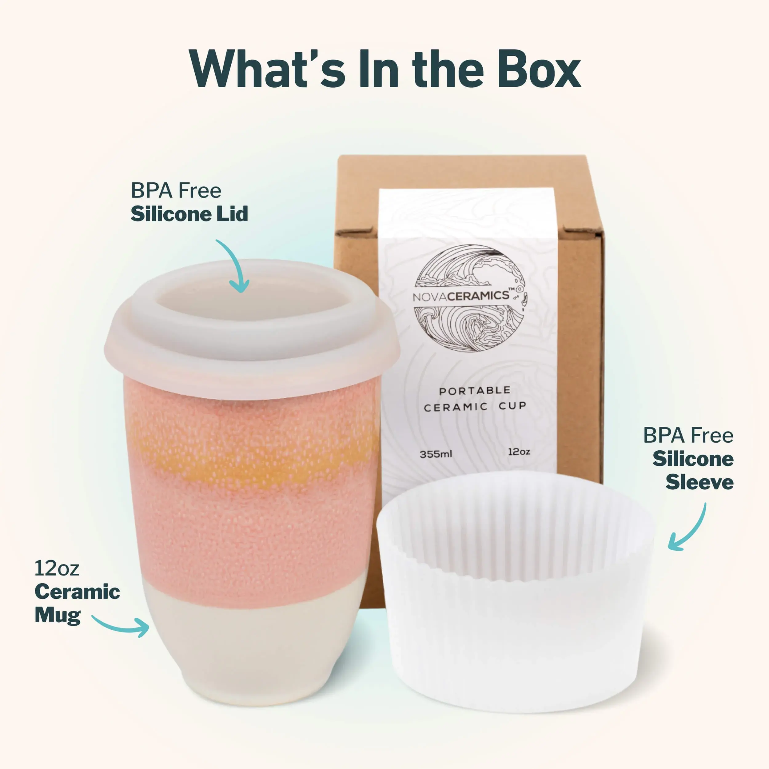 Nova Ceramics Travel Mugs - 12oz & 16oz - 26 Nature-Inspired Handmade  Designs - Microwave & Dishwasher Safe, Perfect for On-the-Go Coffee Lovers  - TikTok Shop