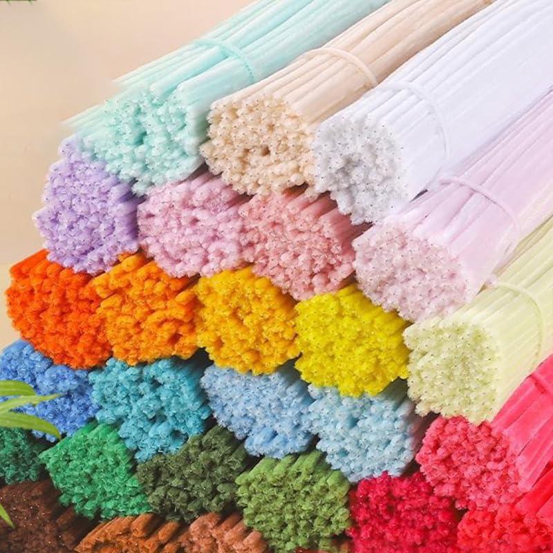 300 count Thick Pipe Cleaners Craft Supplies 3 Assortment Pastel Macaron Color Chenille Stems for Art and Craft Projects Creative DIY Decorations (Lily color-300pcs)