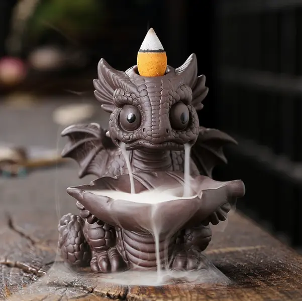 Creative ornament dinosaur treasure cigarette reflux incense burner