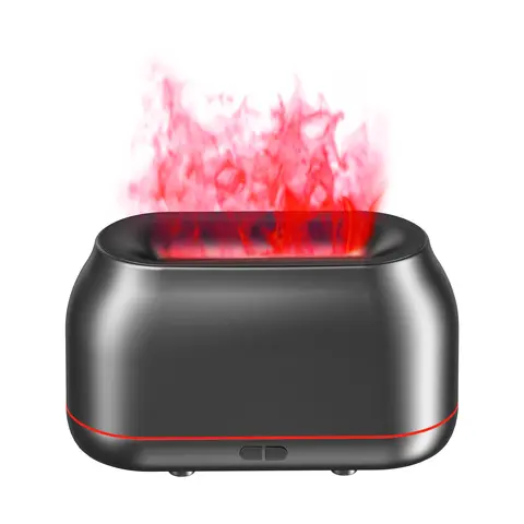 160ml Colorful Flame Humidifier Fire Diffuser - 7-Color LED Light, Automatic Shut Off, USB-C Compatible, Polypropylene Plastic, Silent, Home Office Gift (Universal Electronics Accessory for Yoga)