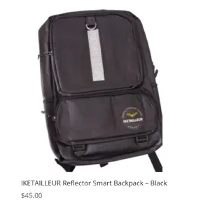 IKETAILLEUR Reflective Backpack with USB Charger Port - Black Reflector for Night Visibility Smart Design