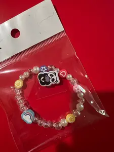 Girls Bracelets - Cute Design with Panda Charm and Colorful Beads in Red Packaging