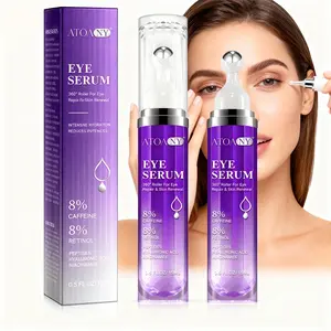 ATOANY Eye Serum Roll-On (15ml) for two. Effectively reduces dark circles and puffiness. A special eye care serum for puffy eyes caused by staying up late. Under Eye Brightener