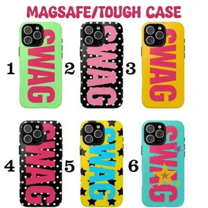 Magsafe SWAG with Polka Dot Combo Phone Case, Vibes Colorful, TPU Cover Cover for Phone 17 16 15 14 13 12 11  Shockproof Drop Protection Durable Hard Cover