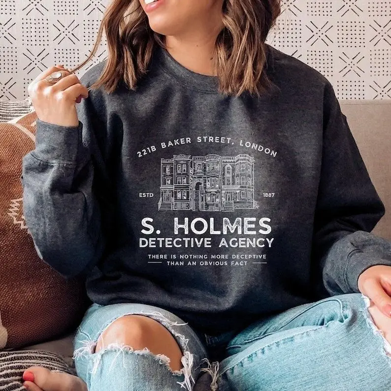 [Sale off up to 50%] 221B Baker Street Sweatshirt, Sherlock Holmes, Book Shirt, Literature Gift, Gift for Book Lover, Benedict Cumberbatch, John Watson