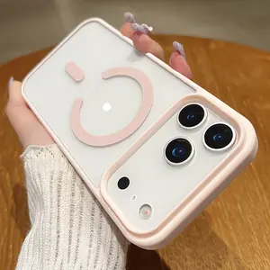 Luxury Magnetic Shockproof Phone Case for iPhone 17 Air 16 15 14 13 12 Pro Max Plus for Magsafe transparent Protector Cover