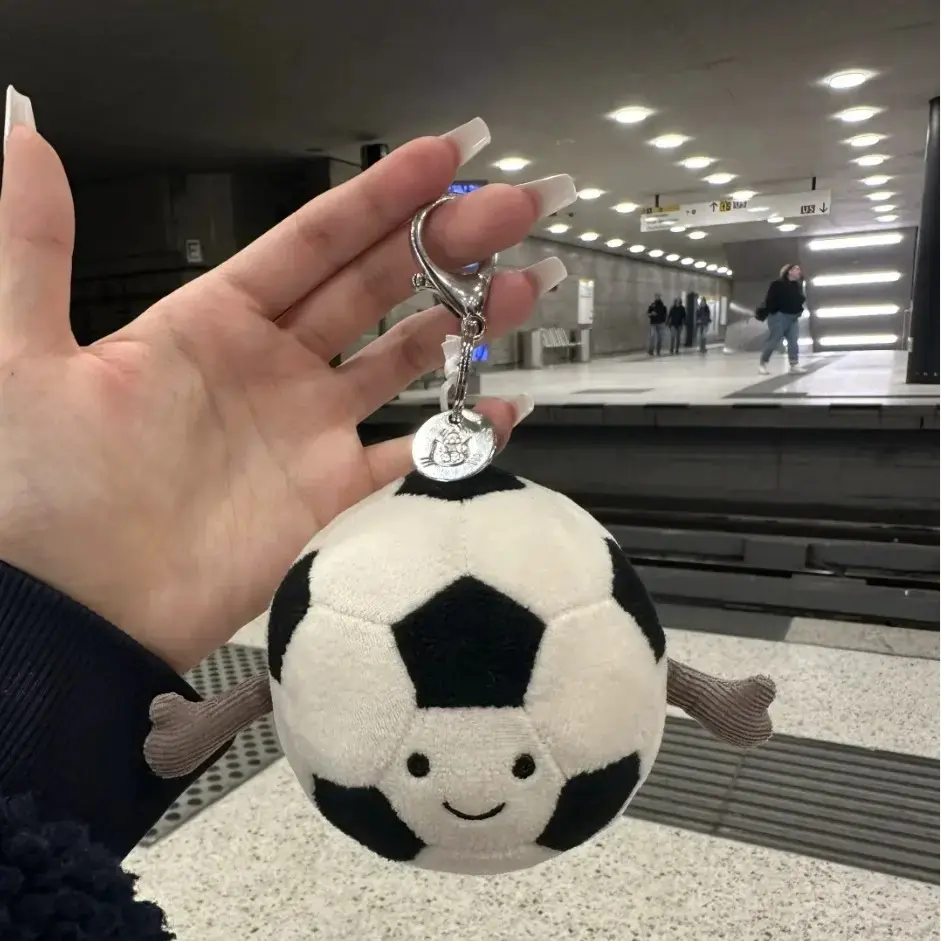 (HOT 2026) JellyCat Cute Soccer Ball Plush Keychain | Kawaii Jelly Bag Charm, Soft Animal Charm for Bags & Backpacks | Aesthetic Gift for Her