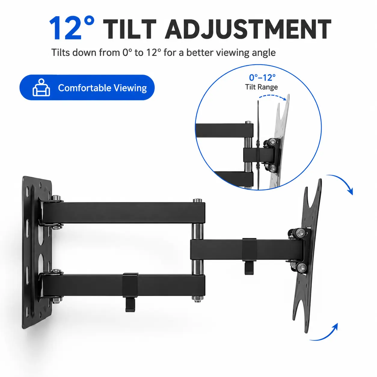26-50" Adjustable Wall Mount Bracket Rotatable TV Stand TMX200 with Spirit Level